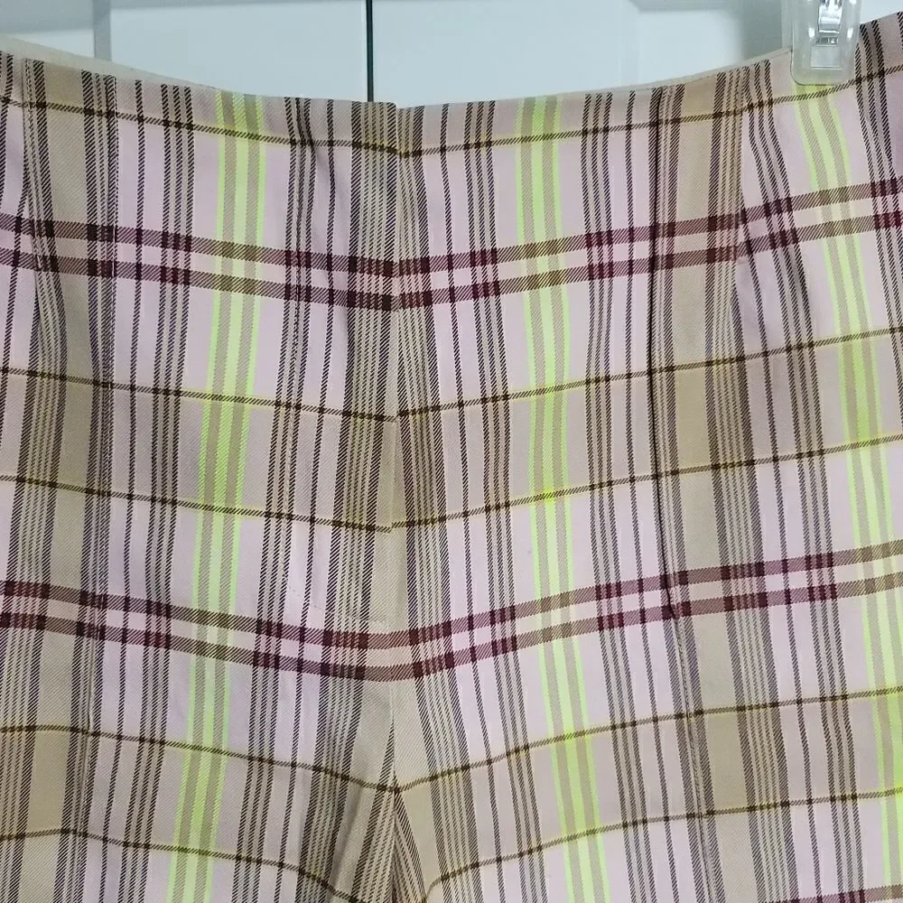 Topshop bermuda plaid shorts